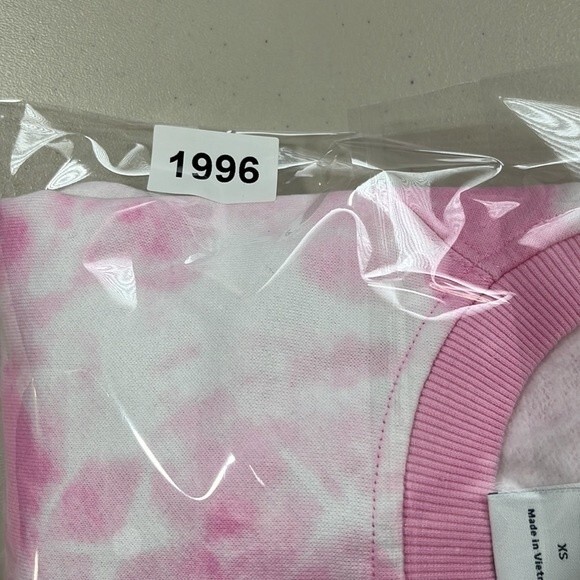 Amazon Essentials Pink White Tie Dye Sweatshirt Size XS NWT - Picture 10 of 10